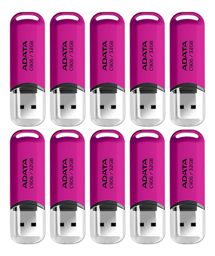 Kit 10 Memoria Usb 32gb Clasica Morada Mayoreo