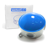 Luminária Balizador Led 5,5w 220v Ip65 6000k Azul Wetzel Luz Branco