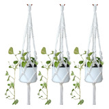 Floreira Suporte Em Macrame 03 Unidades 70 Cm Hanger Plant