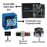 Computador Pc Intel I3 4gb Ddr4 120 Ssd 6 Geração Win10 Pro