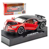 Bugatti Chiron Miniatura Metal Coche Con Luces Y Sonido 1/32