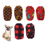 3 Roupa Pet Inverno Micro Mini Filhote Chihuahua Pinscher