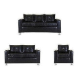 Living Facundo 321 Pata Metal Pu Negro / Muebles América