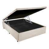 Cama Box Baú Ultra Viúva Corino Bege 110x188x41 Retira