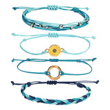 Pulseras Bond Para Parejas, Pulsera Con Forma De Girasol Par