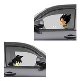 Calcas Sticker Vegeta Manejando Y Goku Acompañante P/cristal