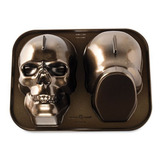 Molde Para Pan Pastel Gelatina Skull Nordicware De Aluminio Color Marrón