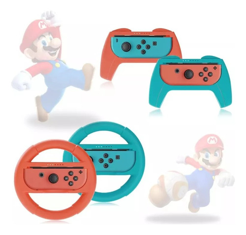 Volante Control Para Nintendo Switch Color Neon 4 Unidades