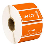 10 Rollos Etiqueta Térmica Naranja 51x25mm 2x1 PLG C/1000