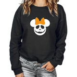 Poleron Cuello Redondo Minnie /jack Skellington Halloween Mujer