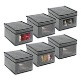 Caja Organizadora Apilable De Tela Suave Con Ventana Transpa