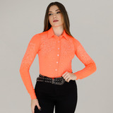 Body Camisa Full Orange Glow