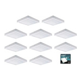 Kit 10 Plafón Panel Led Cuadrado C/base 24w Alta Potencia