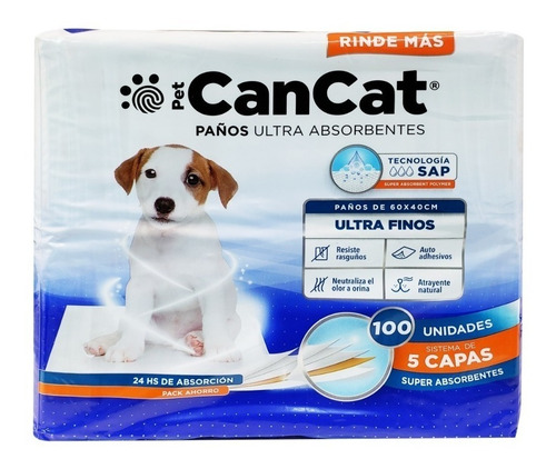 Paños De Adiestramiento X100 Unidades Cancat Perro Absorbent