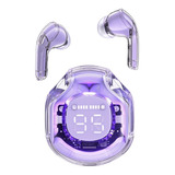 Audífono In-ear Gamer Inalámbrico Acefast T8 Cristal Ipx4 Violeta Con Luz Led