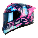 Casco Integral Shaft Pro 610 Dv Bloom Ngr Fucsia Visor Tr Ir