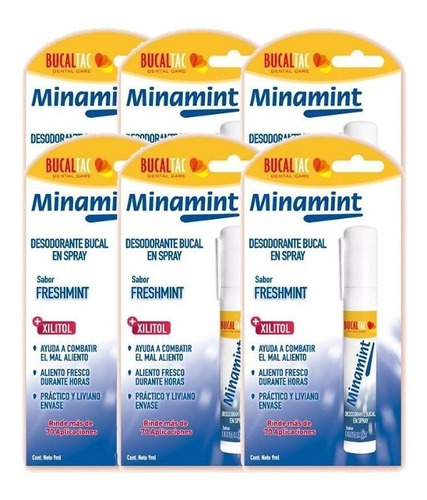 Pack De 6 Desodorante Bucal En Spray Minamint Freshmint
