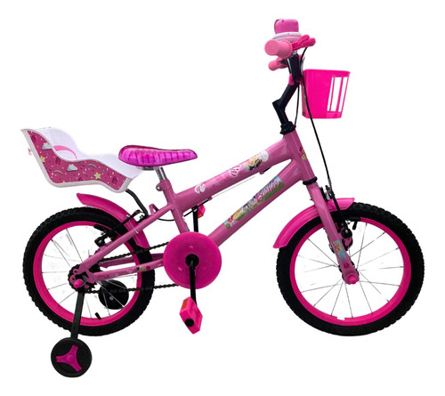 Bicicleta Infantil Aro 16 Com Adesivo Barbie Feminina
