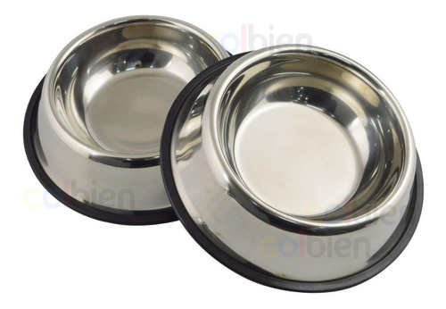 Plato Acero Inoxidable Perros Gatos Comedero  Grande 29,5cm