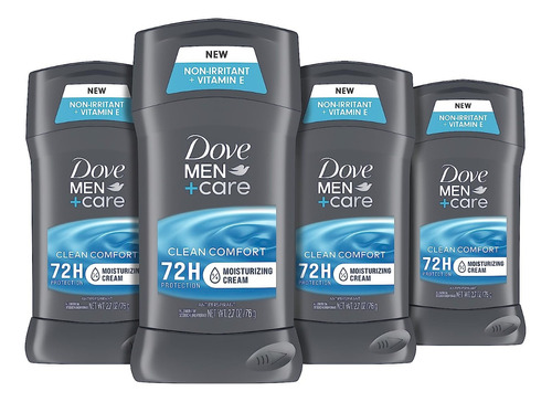 Desodorante Antitranspirante Dove Clean Comfor 76g Pack De 4