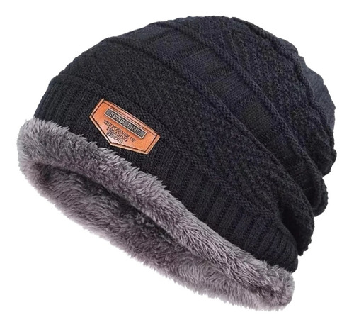 Touca De Lã Gorro Forrado Unissex Grossa Pelúcia Adulto Frio