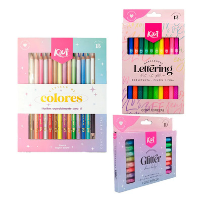 Plumones Lettering Colores Madera Marcadores Glitter Kiut | Envío gratis