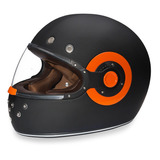 Casco Daytona Helmets D.o.t. Retro Dull Black Orange Accents