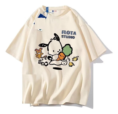 Camiseta De Manga Corta De Algodón Puro Pochacco Run With Ca