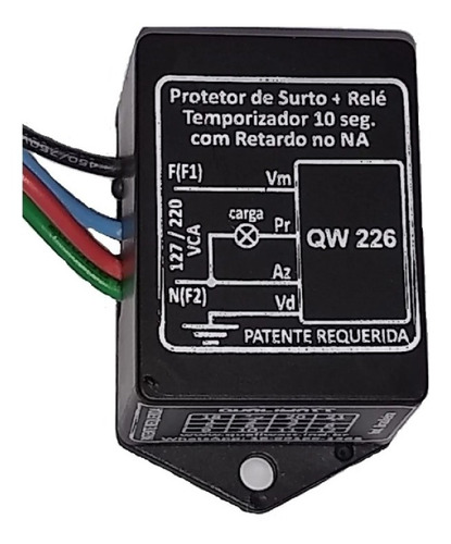 Protetor De Surtos + Rele Temporizador Qualiwatt Qw226