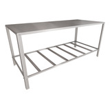 Mesa De Tosa Com Prateleira 1,20m Inox Pet Shop Banho E Tosa