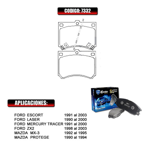 Pastilla De Freno Delantera Ford Mercury Tracer 1995 7353 Foto 2