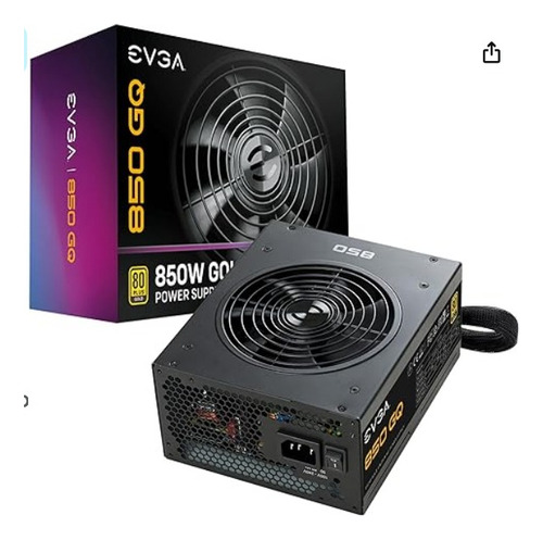 Fonte Evga 850 Gq 850w Gold Preto Semi Modular