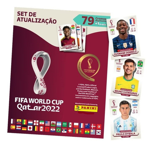Kit De Atualização - 80 Figurinhas Copa Do Mundo 2022 Qatar