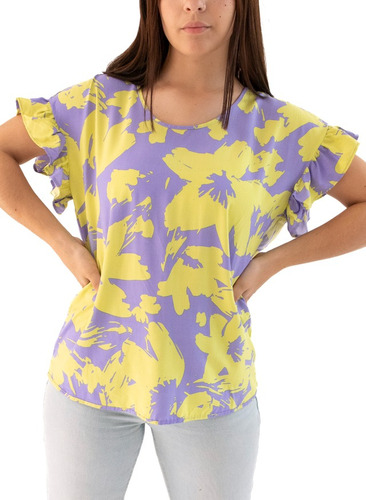 Blusa Poplin Estampado Con Lazo 030-1