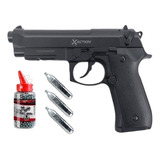 Pistola Co2 Xaction Black M92 4,5mm + Balines + Co2