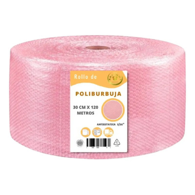 Papel Plastico Burbuja Chica Rosa Antiestatica Rollo 30x120m | Envío gratis
