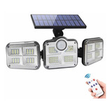 Foco Solar Triple Cabezal Con Sensor De Movimientos