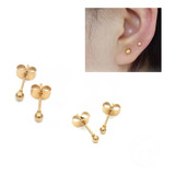 Aretes Topos Acero Inoxidable 2 Y 3 Mm Mujer Regalo Joyas