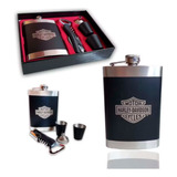 Licorera Edicion Harley Davidson 9 Oz Con 2 Copas Y Navaja 