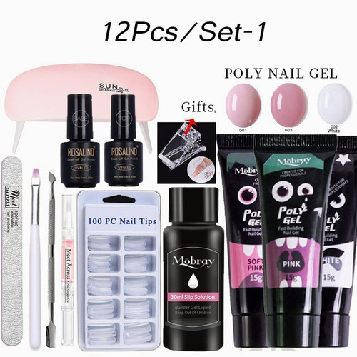 12 Unids/set 15 Ml Extensión De Uñas Gel Polígel Arte De Uña