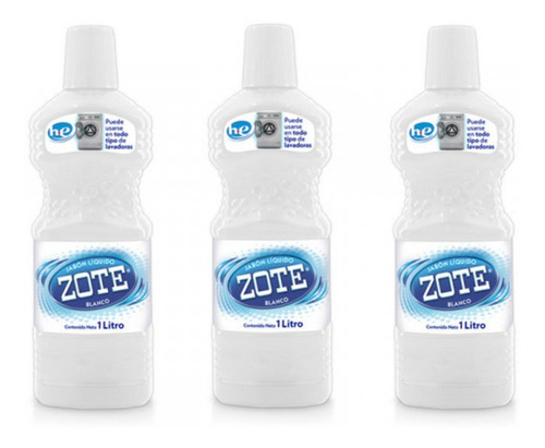 Jabon Liquido Zote Blanco Kit De 3 