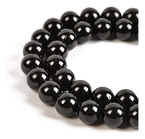 Nancybeads 36 Cuentas De Turmalina Negra Natural De 0.394 In