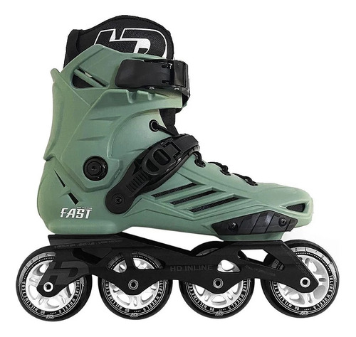 Patins Urban Hd Inline Verde Fast 80mm Abec-9 + Meia