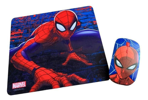 Kit Mouse Inalámbrico Y Mouse Pad Spider Man 2