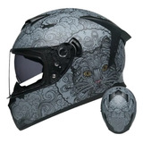 Casco Para Moto Lvs Con Figura De Gato, Certificado Dot