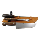 Set Cuchillo, Tenedor Y Chaira 18cm  Op Personalizado Parril