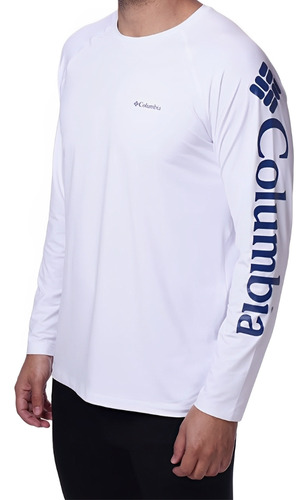 Camiseta Proteção M/l Aurora Branco Estampada G - Columbia