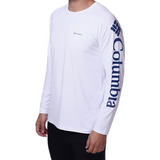 Camiseta Proteção M/l Aurora Branco Estampada G - Columbia