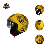 Casco Jet Amarillo Mate Certificado Dot Y Ece