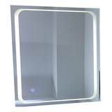 Espejo Led Touch 3 Tonos De Luz Baño Sala Tocador 50cmx60cm Color Del Marco Gris